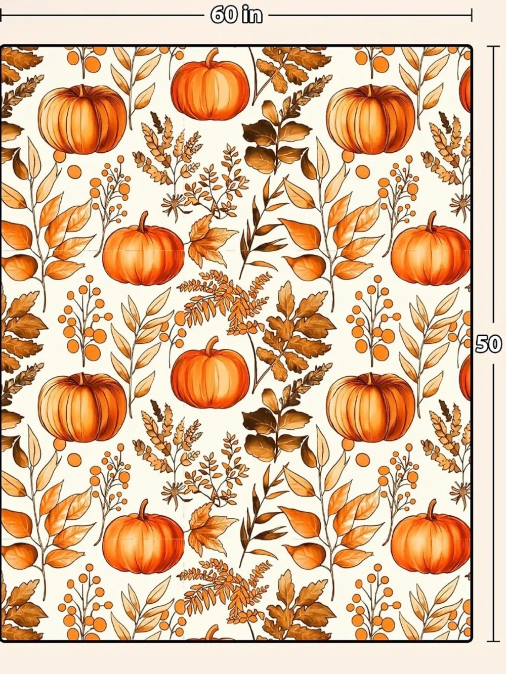 NWT Halloween Throw Blanket Fall Fuzzy Fluffy Cozy Soft Pumpkin Leaves